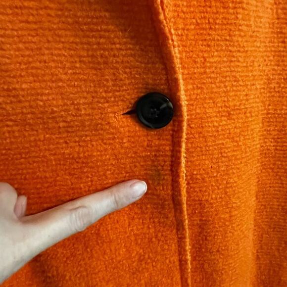 Zara Wool Blend Cocoon Coat Orange Small - Picture 9 of 11